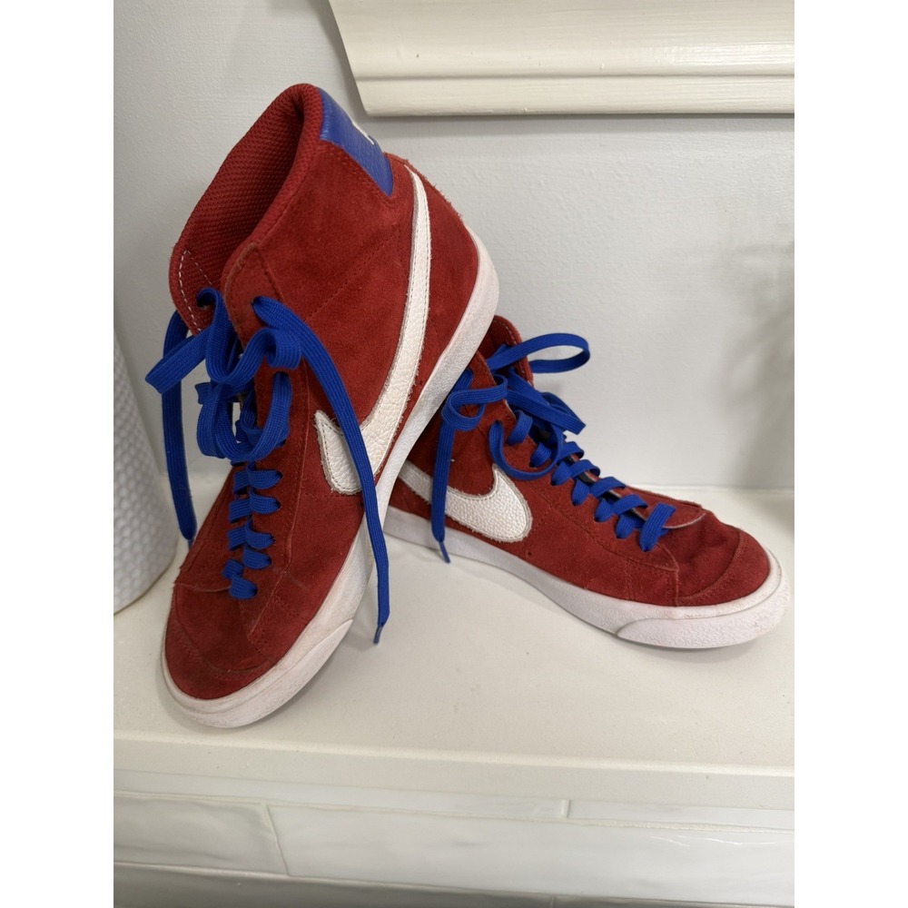 Nike Blazer Suede High Top Red Shoes Women's Sneakers Size 6.5 Retro Customized